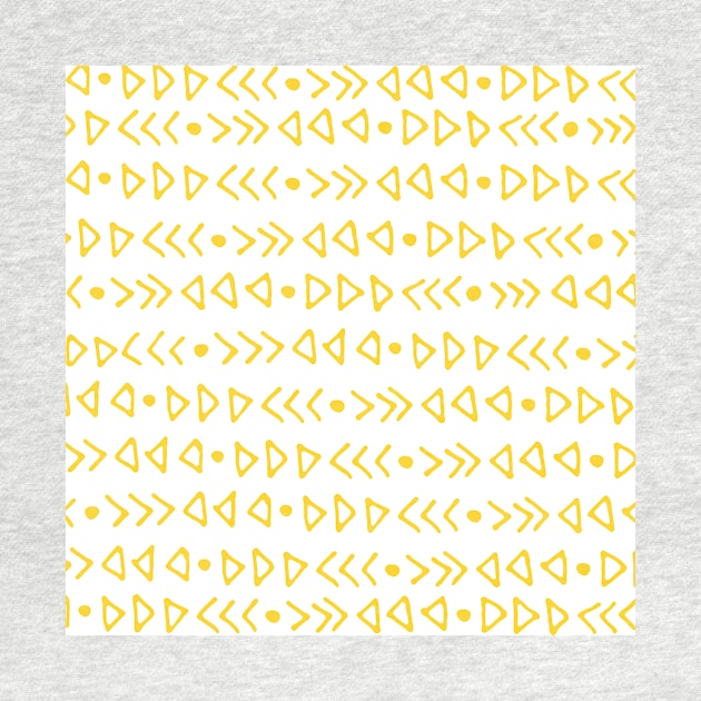 Mustard Yellow and White Graphic Triangles and Arrows Pattern by dreamingmind